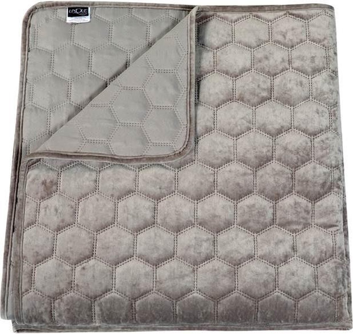 Unique Living Peggy - Bedsprei - Tweepersoons - 220x220 Cm - Light Grey - Grijs