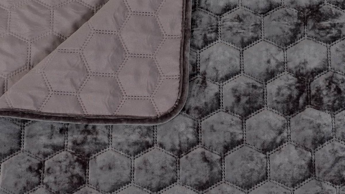 Unique Living Peggy - Bedsprei - Eenpersoons - 170x220 Cm - Dark Grey - Grijs