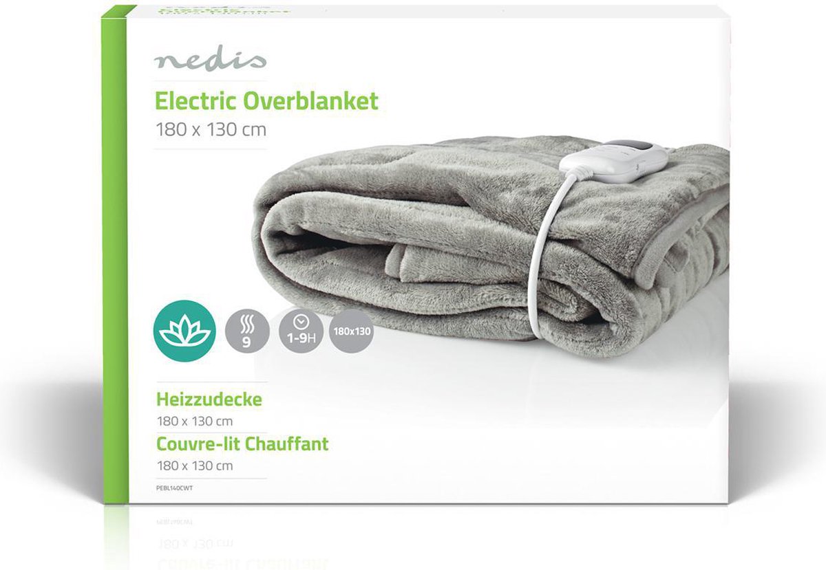 Nedis Elektrische Deken - Pebl140cwt - Grijs