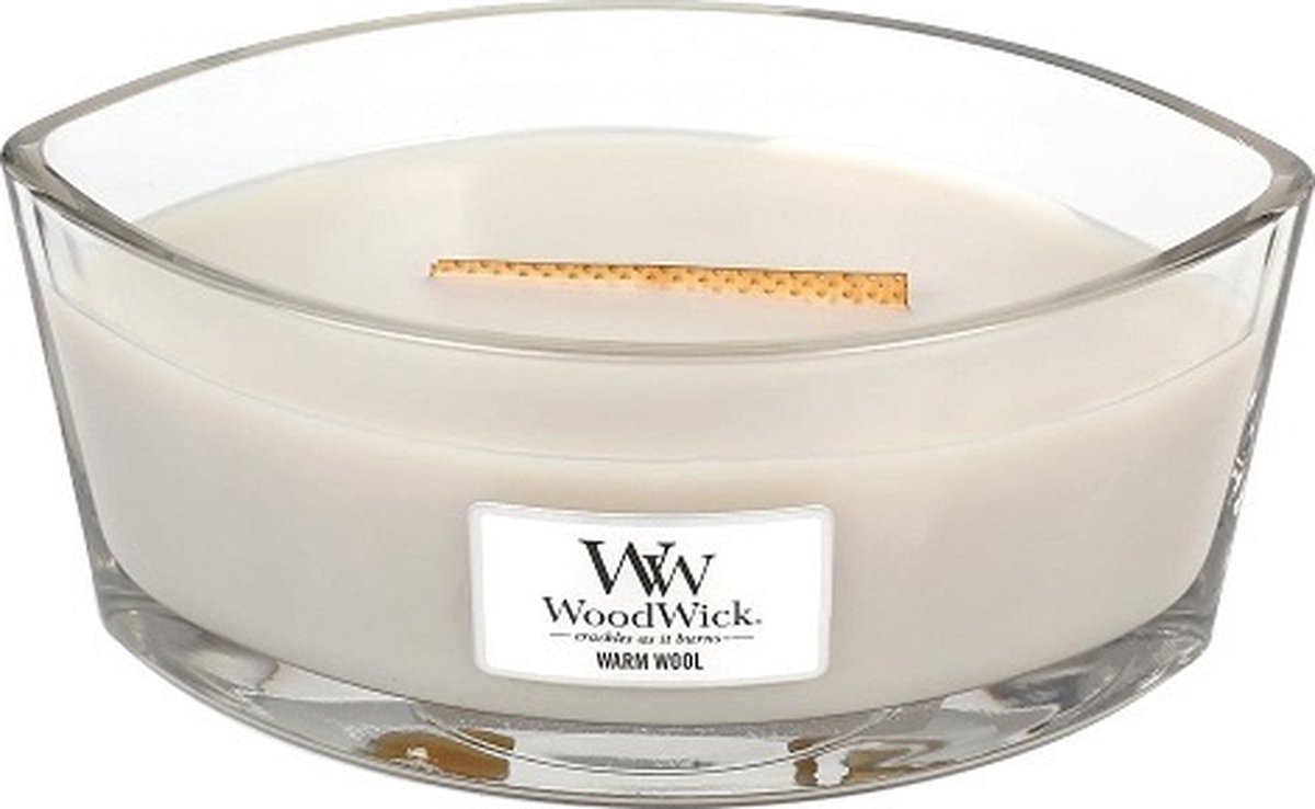 Woodwick Geurkaars Ellipse Warm Wool - 9 Cm / 19 Cm - Grijs