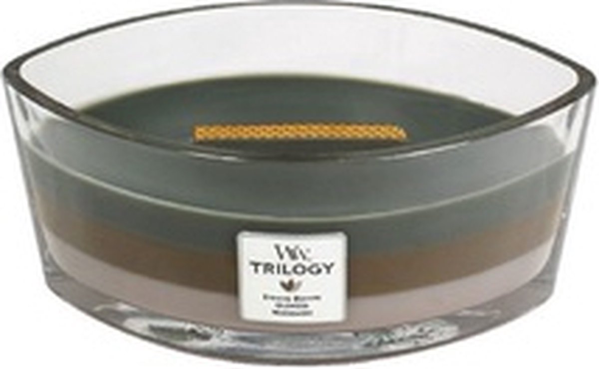 Woodwick Geurkaars Ellipse Trilogy Cozy Cabin - 9 Cm / 19 Cm - Bruin