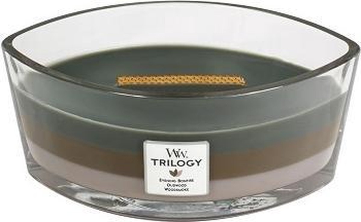 Woodwick Geurkaars Ellipse Trilogy Cozy Cabin - 9 Cm / 19 Cm - Bruin