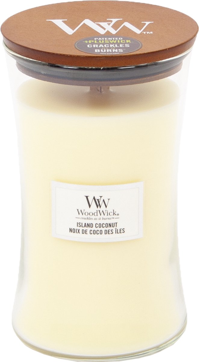 Woodwick Hourglass Large Geurkaars - Island Coconut