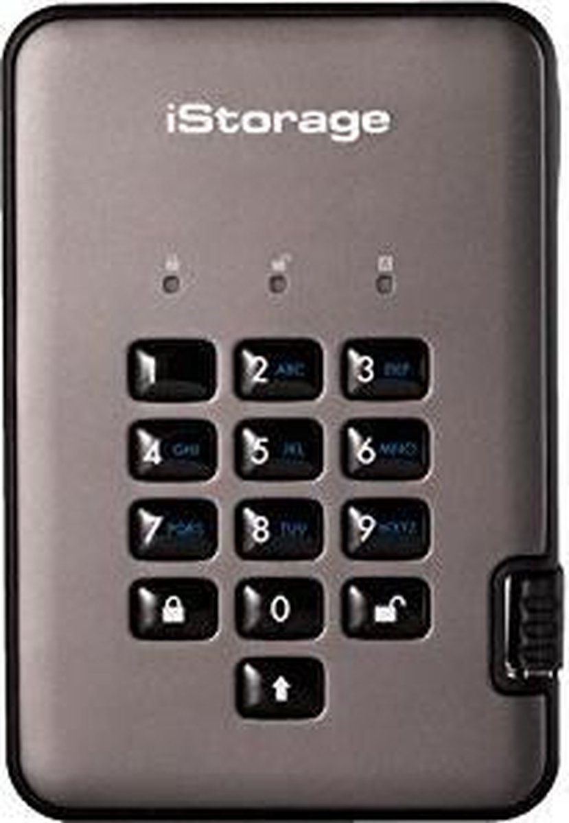 iStorage diskAshur PRO2 externe harde schijf 3000 GB, Grafiet - Zwart