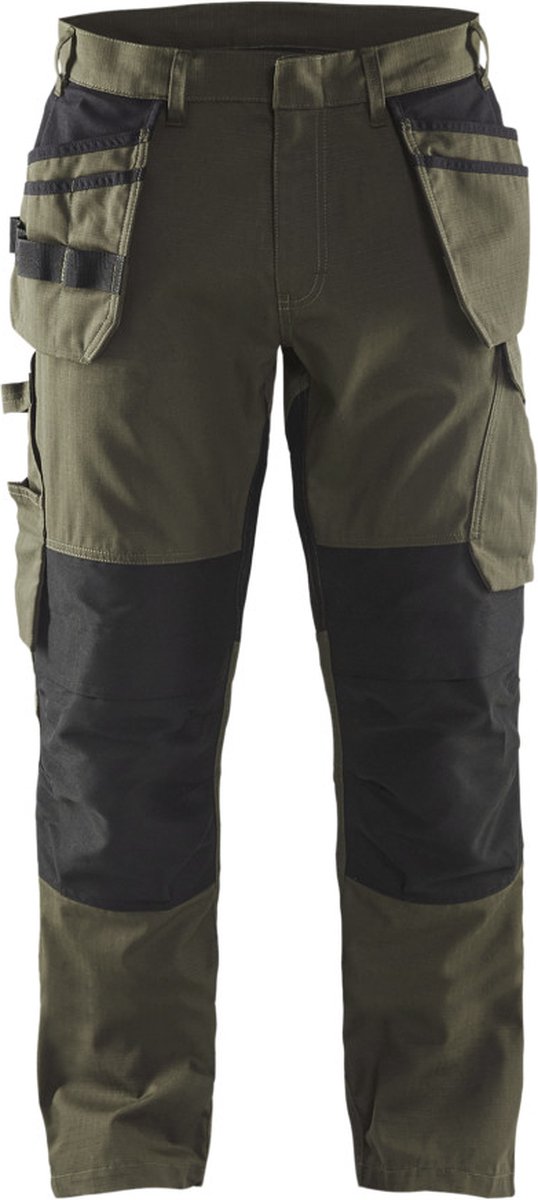 Blaklader Service Werkbroek met stretch en spijkerzakken 1496 - groen/zwart