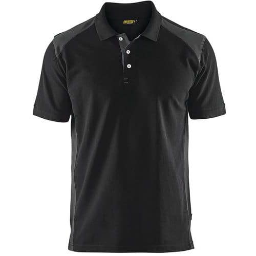 Blaklader Poloshirt Piqué 3324 - kraag met knopen - zwart/donkergrijs