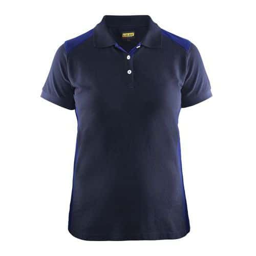 Blaklader Poloshirt Dames korte mouw knoopsluiting 3390 - marineblauw/korenblauw