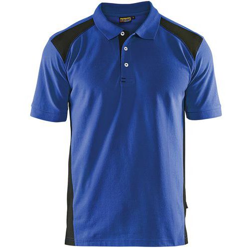 Blaklader Poloshirt Piqué 3324 - kraag met knopen - korenblauw/zwart