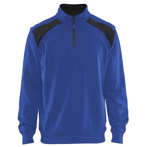 Blaklader Sweatshirt Bi-Colour met halve rits 3353 - korenblauw/zwart