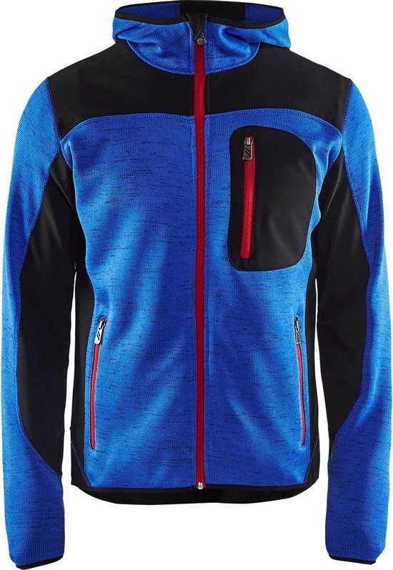 Blaklader Vest Gebreid met softshell High Vis 4930 - korenblauw/zwart