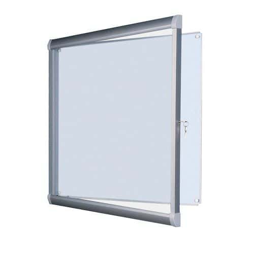 Vanerum Buitenvitrine met scharnierdeur Leader - Aluminium achterwand - Deur van plexiglas