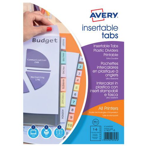 Avery Hoezen met tabs A4+ - 180 micron -