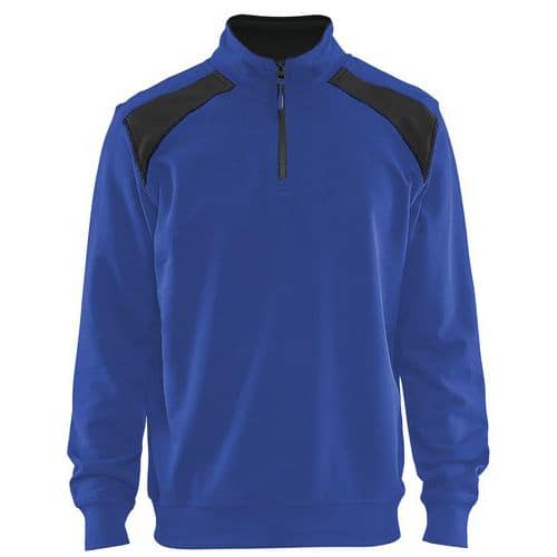 Blaklader Sweatshirt Bi-Colour met halve rits 3353 - korenblauw/zwart