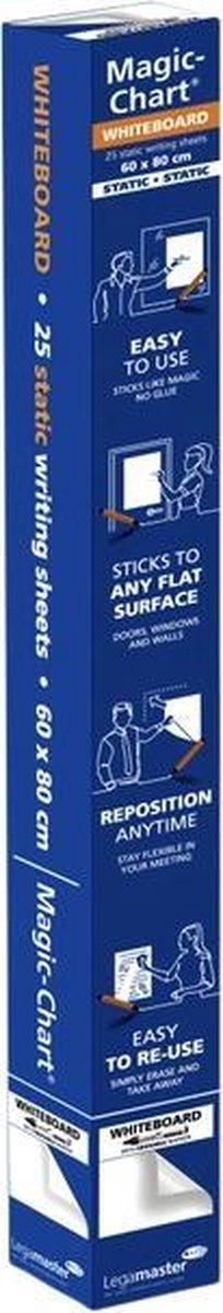 Legamaster Elektrostatische blanco folie Magic Chart - 25 vellen - - Wit