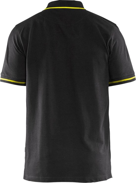 Blaklader Poloshirt korte mouw knoopsluiting high Vis 3389 - zwart/fluo geel