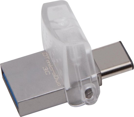 Kingston DataTraveler microDuo 3C 128GB USB flash drive USB Type-A / USB Type-C 3.2 Gen 1 (3.1 Gen 1) Zilver - Silver