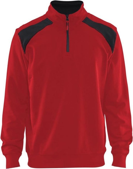 Blaklader Sweatshirt Bi-Colour met halve rits 3353 - rood/zwart