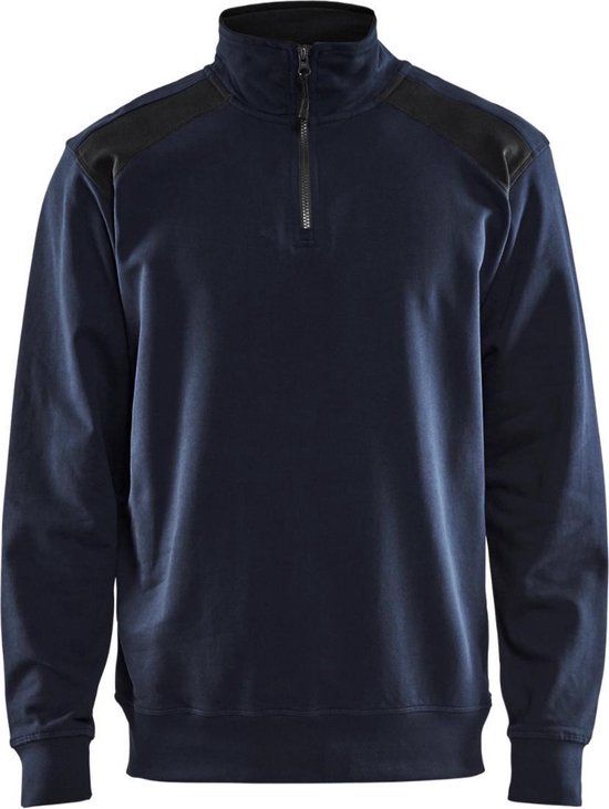 Blaklader Sweatshirt Bi-Colour met halve rits 3353 - marineblauw/zwart