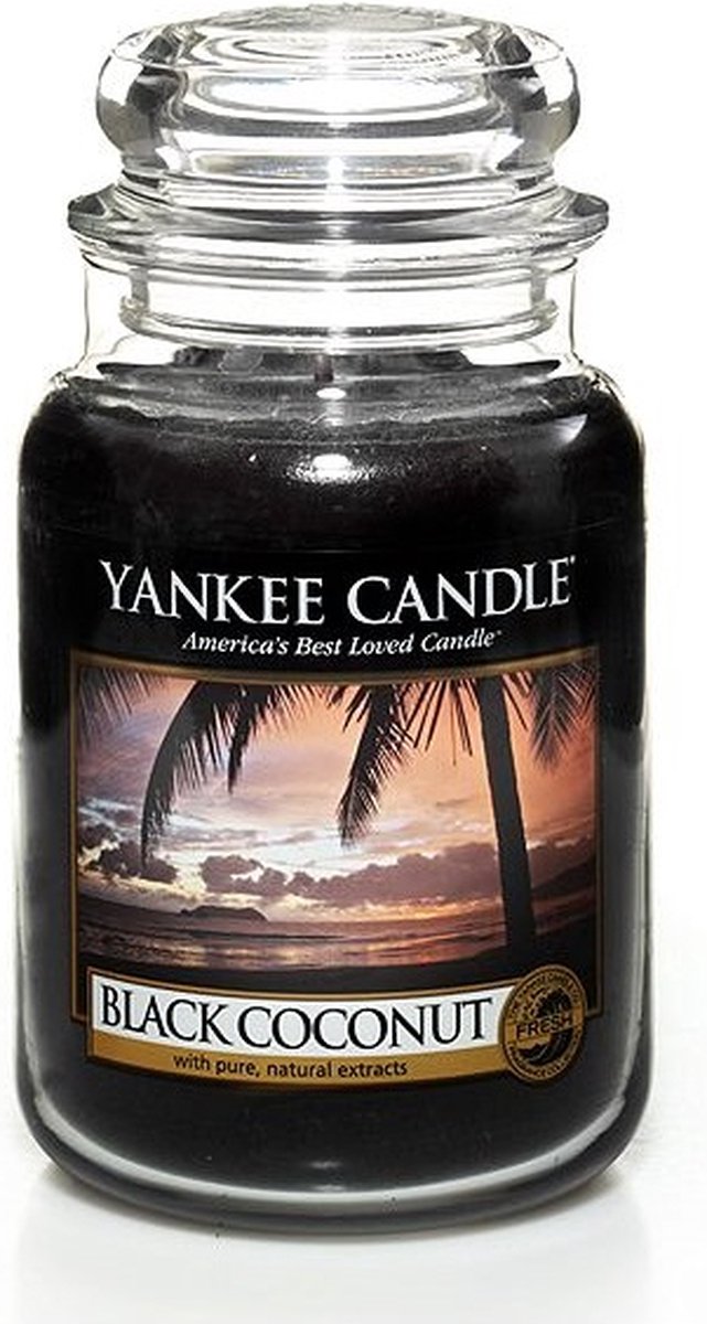 Yankee Candle Large Jar Geurkaars - Black Coconut - Zwart
