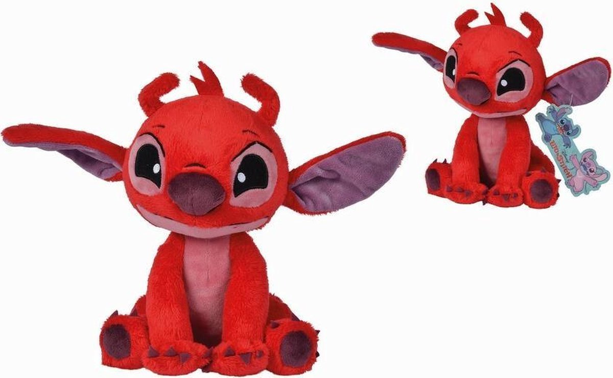 Simba Disney - Lilo & Stitch - Leroy - 25 Cm - Pluche Alle Leeftijden - Knuffel - Rood
