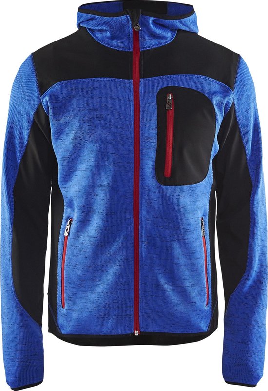 Blaklader Vest Gebreid met softshell High Vis 4930 - korenblauw/zwart