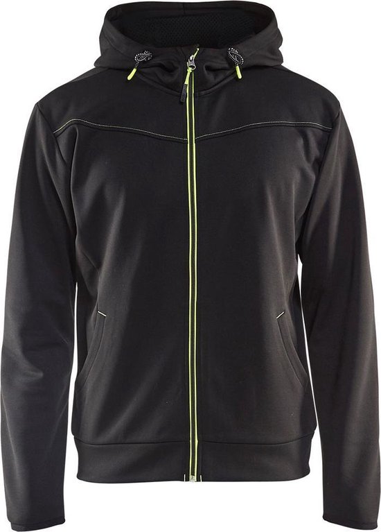 Blaklader Hoodie met rits 3363 - High Vis - zwart/fluo geel