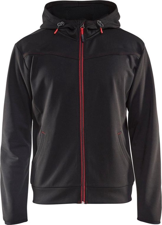 Blaklader Hoodie met rits 3363 - zwart/rood