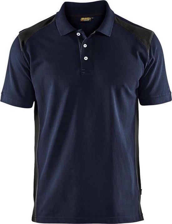 Blaklader Poloshirt Piqué 3324 - kraag met knopen - marineblauw/zwart