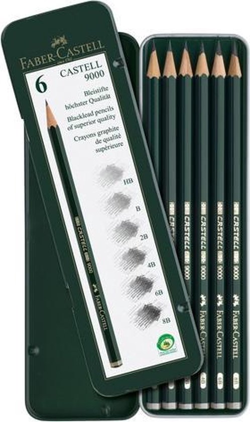 Faber Castell Potlood 9000 Bliketui A 6 - Wit