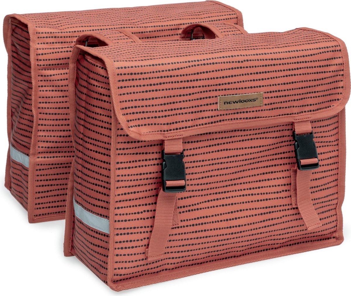 New Looxs Dubbele Fietstas Fiori Nomi 30 Liter Polyester - Rood