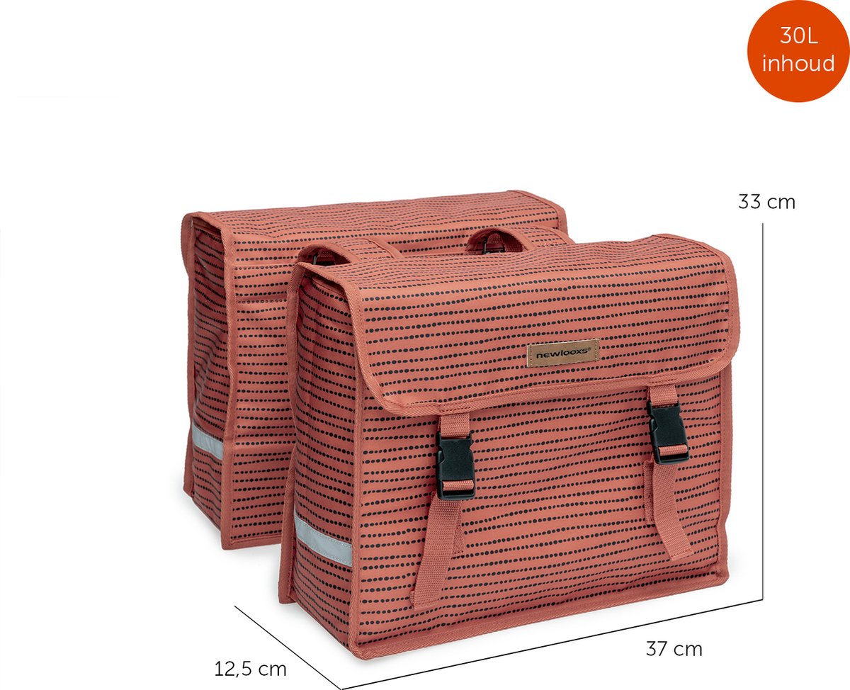 New Looxs Dubbele Fietstas Fiori Nomi 30 Liter Polyester - Rood