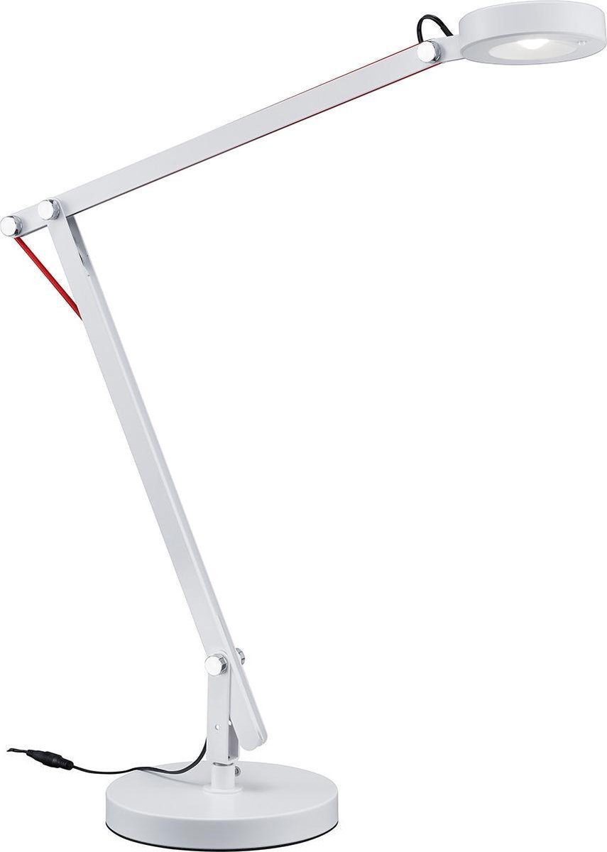 BES LED Led Tafellamp - Trion Amsty - 5w - Warm 3000k - Rond - Glans - Aluminium - Wit