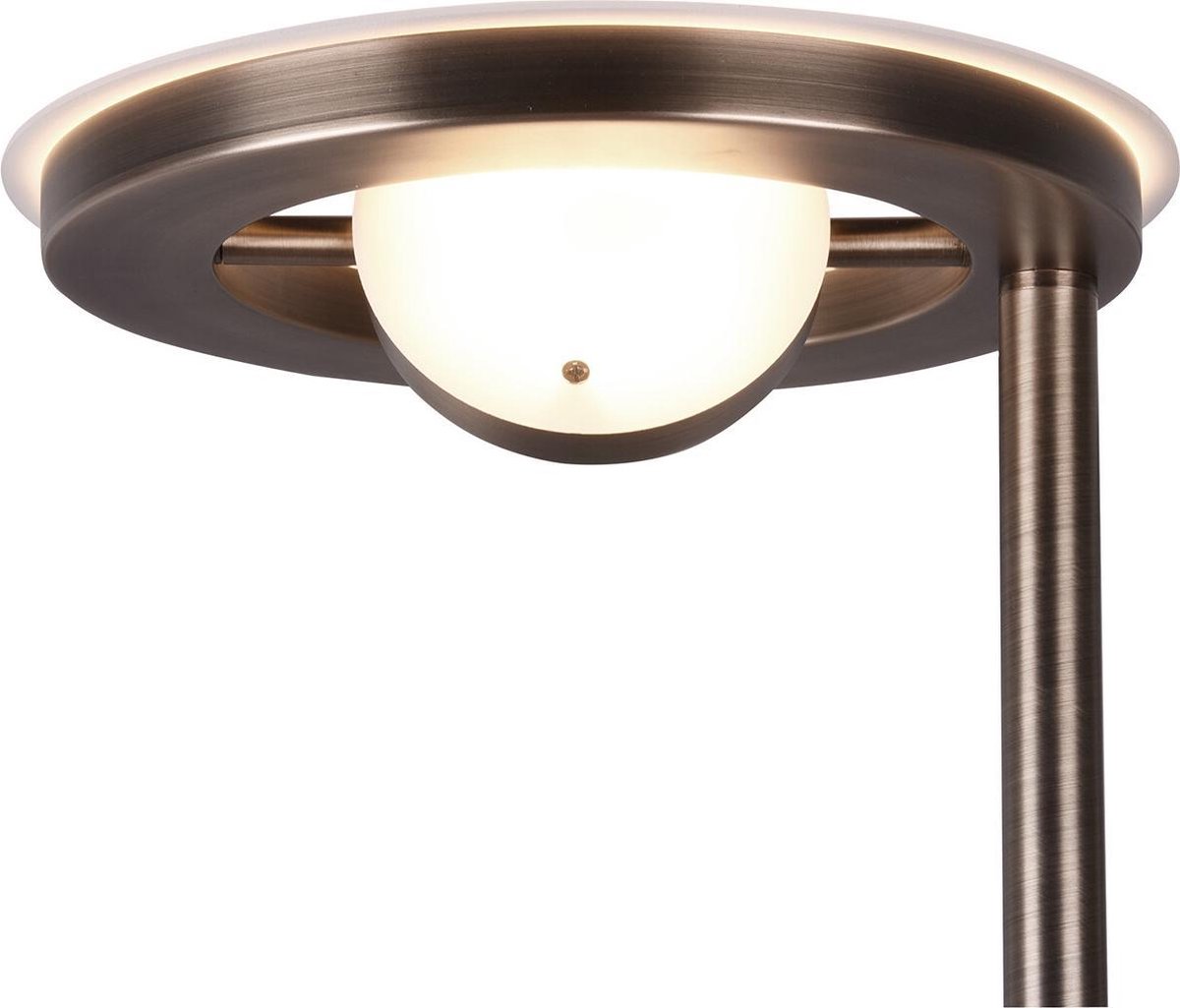BES LED Led Vloerlamp - Trion Barry - 38w - Aanpasbare Kleur - Rond - Oud Brons - Aluminium - Bruin