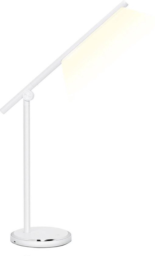 BES LED Led Tafellamp - Aigi Libo - 8w - Usb Oplaadfunctie - Aanpasbare Kleur - Dimbaar - Rechthoek - Mat - Aluminium - Wit