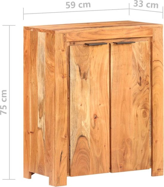 Vidaxl Dressoir 59x33x75 Cm Massief Acaciahout - Bruin