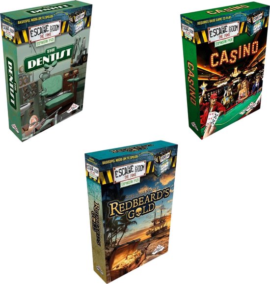 Identity Games Escape Room Uitbreidingsbundel - 3 Stuks - The Dentist & Casino & Redbeard's Gold