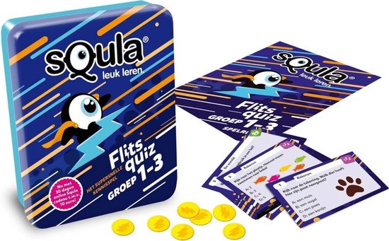 Identity Games Educatieve Spellenbundel - Squla - 3 Stuks - Flitsquiz Groep 1 T/m 8 - Kaartspel