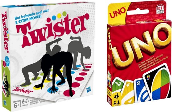 Hasbro Spellenbundel - Bordspellen - 2 Stuks - Twister & Uno