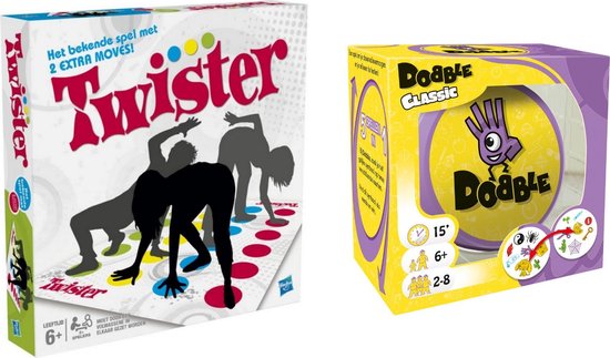 Hasbro Spellenbundel - Bordspellen - 2 Stuks - Twister & Dobble Classic