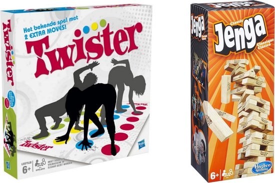 Hasbro Spellenbundel - Bordspellen - 2 Stuks - Twister & Jenga