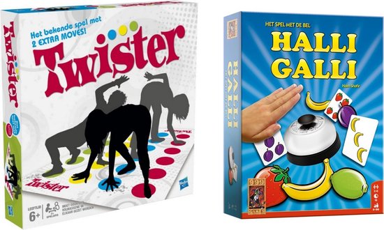 Hasbro Spellenbundel - Bordspellen - 2 Stuks - Twister & Halli Galli