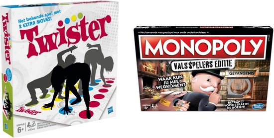 Hasbro Spellenbundel - Bordspellen - 2 Stuks - Twister & Monopoly Valsspelerseditie