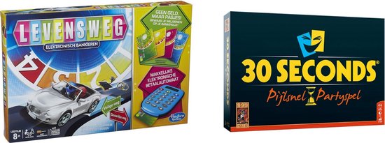 Hasbro Spellenbundel - Bordspellen - 2 Stuks - Levensweg Elektronisch Bankieren & 30 Seconds