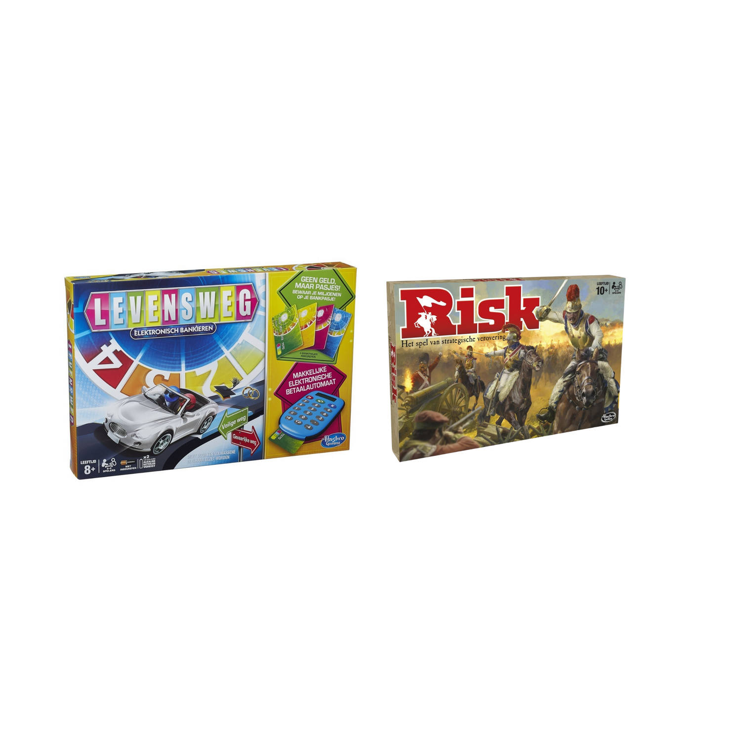 Hasbro Spellenbundel - Bordspellen - 2 Stuks - Levensweg Elektronisch Bankieren & Risk