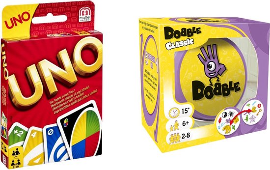 Hasbro Spellenbundel - Bordspellen - 2 Stuks - Uno & Dobble Classic