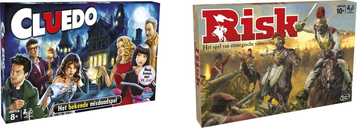 Hasbro Spellenbundel - Bordspellen - 2 Stuks - Cluedo & Risk