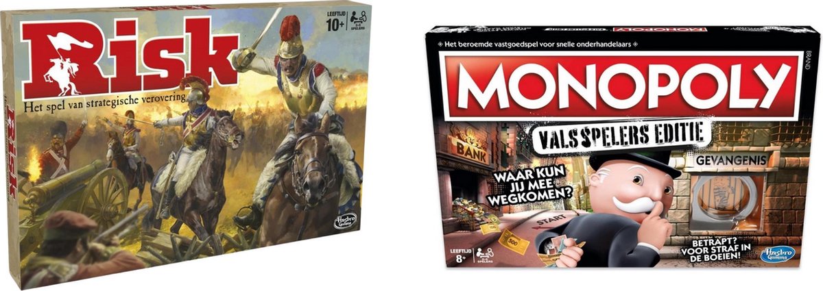Hasbro Spellenbundel - Bordspellen - 2 Stuks - Risk & Monopoly Valsspelerseditie