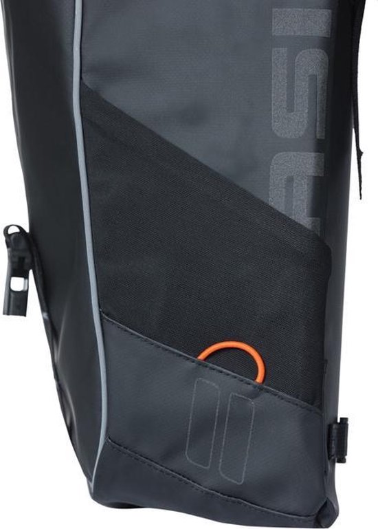 Basil Fietstas Dubbel Miles 34 Liter Pvc Zwart/ - Oranje