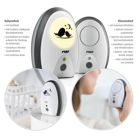 reer Digitale Babyfoon Rigi Van /zwart - Wit