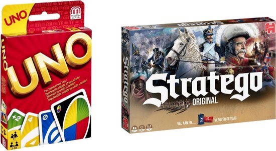 Hasbro Spellenbundel - Bordspellen - 2 Stuks - Uno & Stratego